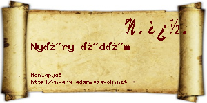 Nyáry Ádám névjegykártya