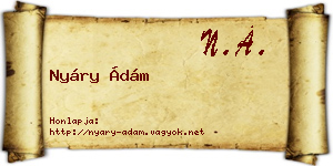 Nyáry Ádám névjegykártya